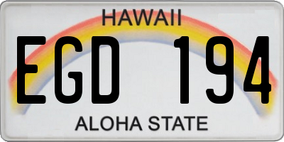 HI license plate EGD194