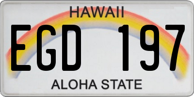 HI license plate EGD197