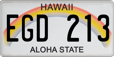 HI license plate EGD213