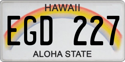 HI license plate EGD227