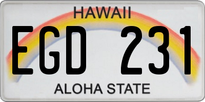 HI license plate EGD231