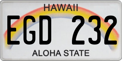 HI license plate EGD232
