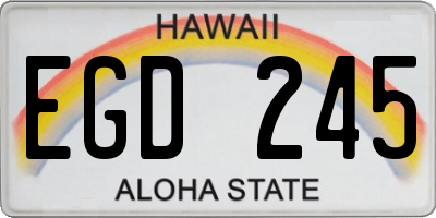 HI license plate EGD245