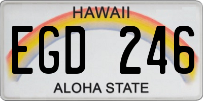 HI license plate EGD246