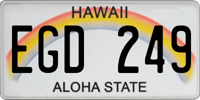 HI license plate EGD249