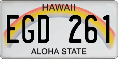 HI license plate EGD261