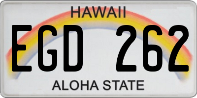 HI license plate EGD262