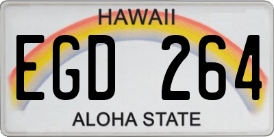 HI license plate EGD264