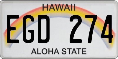 HI license plate EGD274