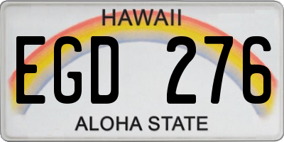 HI license plate EGD276