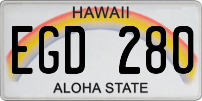 HI license plate EGD280