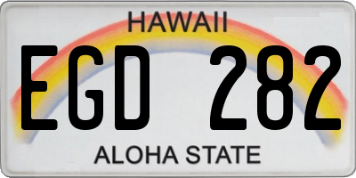 HI license plate EGD282