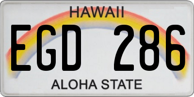 HI license plate EGD286
