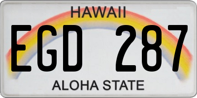 HI license plate EGD287
