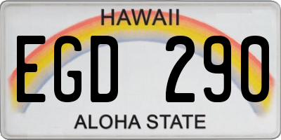 HI license plate EGD290