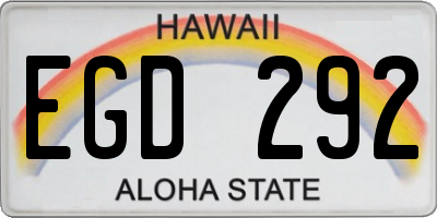 HI license plate EGD292