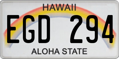 HI license plate EGD294