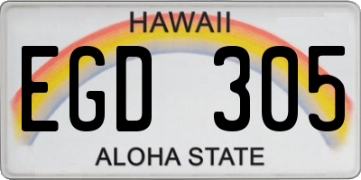 HI license plate EGD305