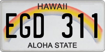 HI license plate EGD311