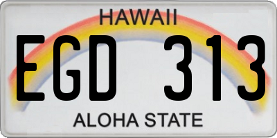 HI license plate EGD313