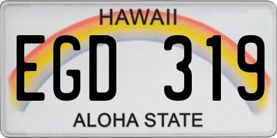 HI license plate EGD319