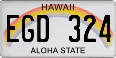 HI license plate EGD324