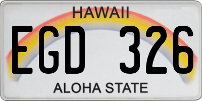 HI license plate EGD326