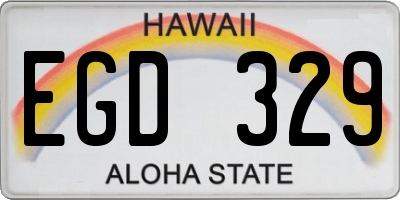 HI license plate EGD329