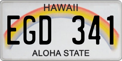 HI license plate EGD341