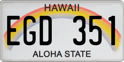 HI license plate EGD351