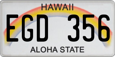 HI license plate EGD356