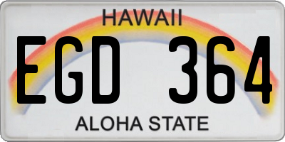 HI license plate EGD364