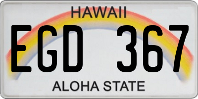 HI license plate EGD367