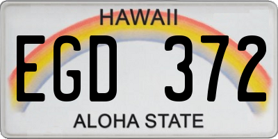 HI license plate EGD372