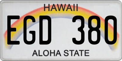 HI license plate EGD380