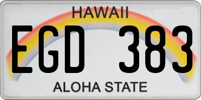 HI license plate EGD383