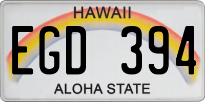 HI license plate EGD394