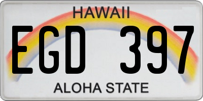 HI license plate EGD397