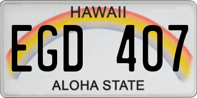 HI license plate EGD407