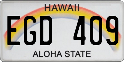 HI license plate EGD409