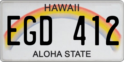 HI license plate EGD412