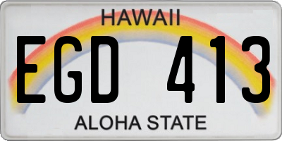 HI license plate EGD413