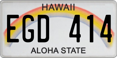 HI license plate EGD414