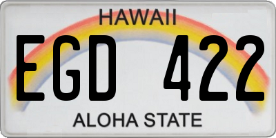 HI license plate EGD422