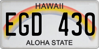 HI license plate EGD430