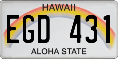 HI license plate EGD431
