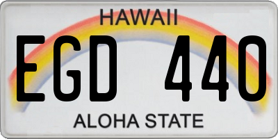 HI license plate EGD440