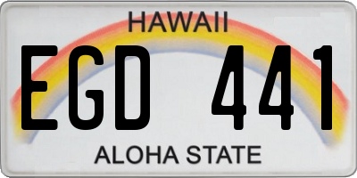 HI license plate EGD441