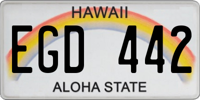 HI license plate EGD442