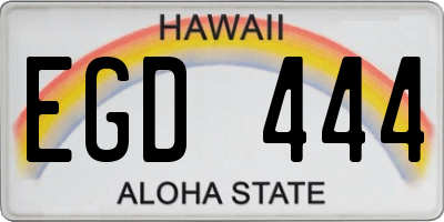 HI license plate EGD444